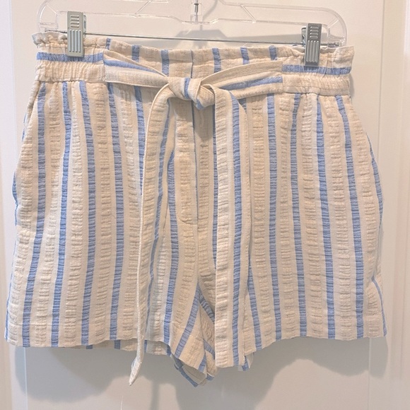 Zara Pants - Zara Shorts Striped Blue, Cream, White